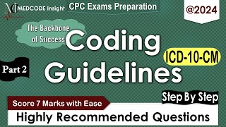 ICD10CM Specific Coding guidelines questions for CPC exam Part 2 [upl. by Bailie]