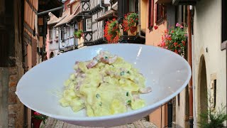 Salade de pommes de terre créme allégée  lardon la recette de ma grand mère [upl. by Umeko926]