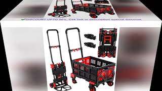 Hand Truck Dolly 2in1Platform Cart Dolly with 22 Folding Basket Collapsible Utility Lu [upl. by Hux]