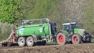 🇫🇷🐷 ÉPANDAGE DE LISIER DE PORC  SARL LANOE 🌱FENDT 933 S4 DESIGN LINE amp MAUGUIN [upl. by Hock]