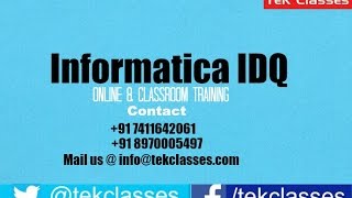 Informatica Data Quality Training Demo Video  Informatica Data Quality Tutorial [upl. by Adnohsed597]