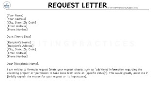 LETTER TEMPLATE How To Write A REQUEST LETTER Step by Step Guide  Writing Practices [upl. by Lucey]