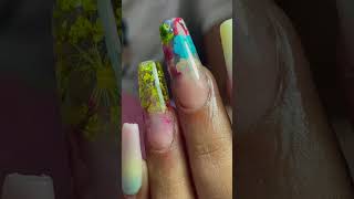 Acrylic ombre and flower encapsulation nails acrylicnails [upl. by Danelle]