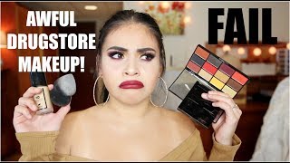 FULL FACE DRUGSTORE FIRST IMPRESSIONS FAIL  JuicyJas [upl. by Wharton24]