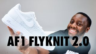 Air Force 1 Flyknit 20 White Platinum On Foot Sneaker Review QuickSchopes 667 Schopes AV3042 100 [upl. by Linker296]