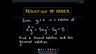 Reduction of orders 2nd order differential equations with variable coefficients [upl. by Docile]