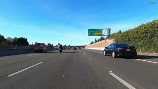 Driving from Mountain View to Redwood City in Silicon Valley Bay Area California USA [upl. by Ahsimrac128]