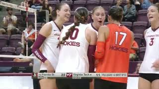 Virginia Tech Volleyball Highlights vs No 16 Florida State [upl. by Eseerehc552]