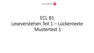 ECL B1 Leseverstehen Teil 1  Mustertest 1 [upl. by Norvell]