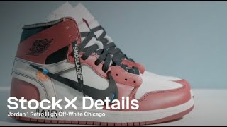 A Close Up Look at the OffWhite Chicago Air Jordan 1  Details  StockX [upl. by Tabber]