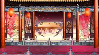 Red Chinese Peking Opera Stage Video background for video production [upl. by Arrat]