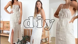 DIY  Drawstring Midi Dress Beginner Friendly [upl. by Welbie543]