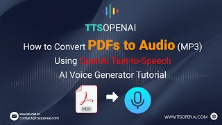 How to Convert PDFs to Audio  MP3  with OpenAI TexttoSpeech  Easy AI Voice Generator Guide [upl. by Nnayelsel]