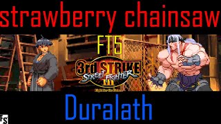 Street Fighter III Third Strike  strawberry chainsaw Makoto vs Duralath Alex Fightcade FT5 [upl. by Colner774]