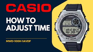 How To adjusting TIME all Setting Casio MWD100H1AVDF timewatchdc [upl. by Springer]