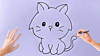 How To Draw A Cat Easy [upl. by Llenil]