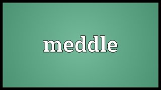 Meddle Meaning [upl. by Sybyl]