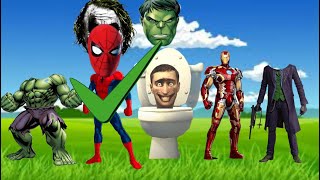 TEBAK GAMBAR TOP SUPERHERO VS SKIBIDI TOILET  HULK SPIDER MAN IRON MAN JOKER [upl. by Naened]