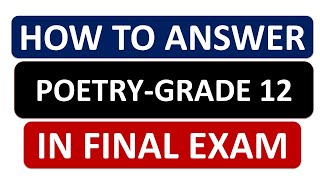 POETRY QUESTIONS  HOW TO ANSWER Grade 12 English grade 12 English poetry THUNDEREDUC [upl. by Marion]