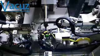 Fly Wire Vacuz Single Spindle Automatic Transformer Bobbin Coil Needle Winding Casing Taping Machine [upl. by Ailuj534]