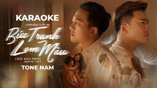 KARAOKE NAM Bức Tranh Lem Màu  Khang Việt x Châu Khải Phong  Beat Gốc [upl. by Averyl]