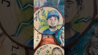 Portrait Sketch on Wood Christmas Ornament Idea [upl. by Nahn348]