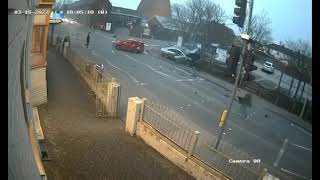 Shocking rearend crash in Wordsley caught on CCTV [upl. by Eibocaj]