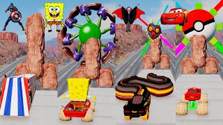 Super Heros Cars vs BigBoom 1 😱 BeamNGDrive [upl. by Leonanie]