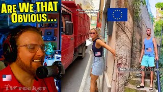 American Reacts to Stereotypical Americans Experience in Europe [upl. by Aliekat]