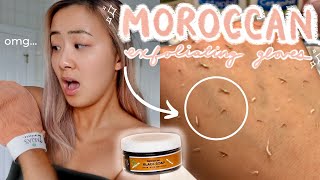 MOROCCAN EXFOLIATING GLOVES  BLACK SOAP REVIEW  TIK TOK TREND [upl. by Teirrah473]