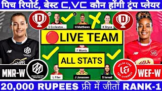 MNRW vs WEFW Dream11 Prediction MNRW vs WEFW Today Dream11The Hundred Womens 2024 live Stream [upl. by Ellehcit]