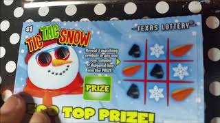 TX Lottery 27 Session Tic Tac Snow Winter Words Weekly Half Grand 50 or 100 ScratchOff Tickets [upl. by Sousa214]