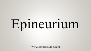 How To Say Epineurium [upl. by Shanna]