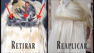 COMO RETIRAR Y REAPLICAR EXTENSIONES ADHESIVASTAPE IN [upl. by Notsae778]