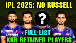 IPL retained players 2025  Kolkata knight riders retained players 2025  Kkr retention 2025 [upl. by Laufer]