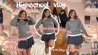 first day of sophomore year 🎀 makeup grwm friends  BACK TO SCHOOL 💌 [upl. by Wirth]