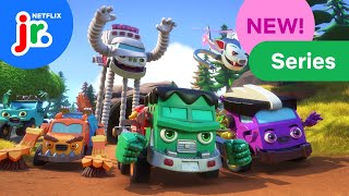 Mighty Monsterwheelies NEW SERIES Trailer  Netflix Jr [upl. by Prudy]