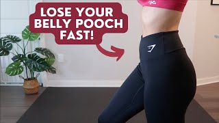 3 minute BELLY POOCH WORKOUT  Lose Lower Belly Fat [upl. by Kling]