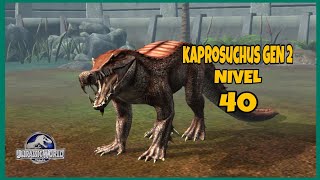 NUEVO KAPROSUCHUS GEN 2 AL NIVEL 40 JURASSIC WORLD EL JUEGO [upl. by Franek975]