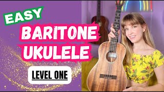 Your First Baritone Ukulele Lesson Easy Beginner [upl. by Traggat]