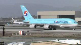 Korean Airlines Airbus A388 takeoff [upl. by Yrrak438]