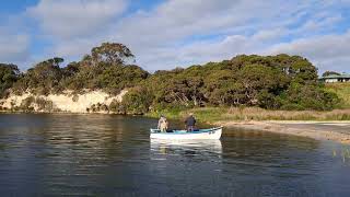 Classic Style Traditional Glenelg River Estuary Putt Putt Fishing Boat On Its Way Fishing [upl. by Anihsit]