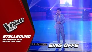 The Voice Kids Jan Hebron Ecal sings the iconic Maybe This Time with his own version  Sing Offs [upl. by Merline264]