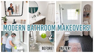 TWO MODERN BATHROOM MAKEOVERS  FLIP HOUSE RENOVATION  Lynette Yoder [upl. by Alonso]