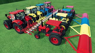 Seeding Work with Colors  Transporting amp Loading Holland Tractors for Seeding Rolling Work  FS22 [upl. by Drucill]