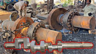 A Cruise Ship Propeller Shaft Cut and Make Crankshafts for Ammonia Compressor  Amazing skills [upl. by Bryan]