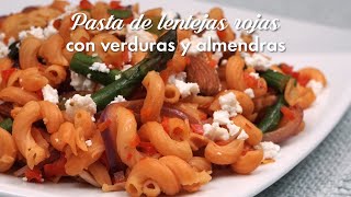 Pasta de lentejas rojas con verduras y almendras [upl. by Yllitnahc]