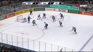 Juraj Slafkovsky Scores a Beauty vs Cole Caufield in WC Warmup  Highlights 5724 [upl. by Kittie]