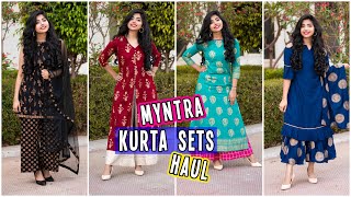 Myntra Party Wear Kurta Sets Haul8 Sets Party Wear Part 2 [upl. by Ardnasyl]