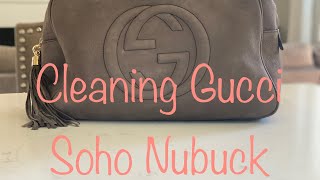 Cleaning Gucci Nubuck Bag [upl. by Oinotnas]